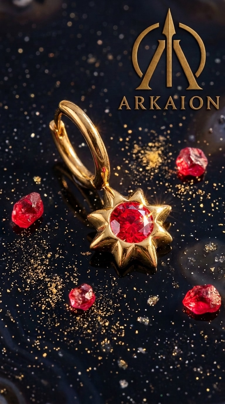 ARKAION 12 Birthstone Sunflower Charm · RÊBENDAN — GARNET RED